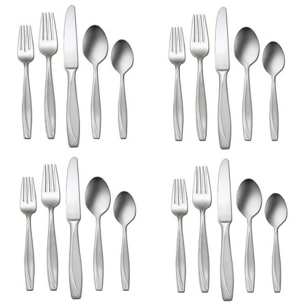 Oneida Camlynn (20 Piece) Flatware Set Knives Serving & Teaspoons Dinner & Salad Forks Silverware Set 18/0 Stainless Steel