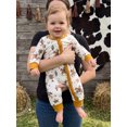 thumbnail image 3 of Cjfdfy Newborn Baby Boy Girl Western Fall Clothes Cowgirl Cactus Horse Print Long Sleeve Side Zipper Romper Infant Cute Farm Fall Winter Outfit 0-18 Months, 3 of 9
