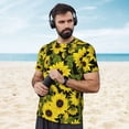thumbnail image 4 of Wukai Sunflowers In Vintage Print Men's Short-Sleeved Mesh T-Shirt,Quick-Dry Short Sleeve Workout T-Shirt-, 4 of 8