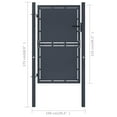 thumbnail image 3 of vidaXL Garden Gate Steel 100x125 cm Anthracite, 3 of 3