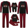 thumbnail image 6 of Odeerbi Christmas Pajamas for Family Holiday Plaid Long Sleeve Family Christmas Pajamas Matching Sets Dad Casual Plaid Print Tops Pants Set Two-Piece Sleepwear Xmas PJs Set Black, 6 of 6