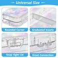 thumbnail image 4 of Plastic Pencil Box Large Capacity Pencil Boxes Clear Boxes with Snap-Tight Lid Stylish Office Supplies Storage Organizer Box Pastel Colors Stars Pattern, 4 of 7