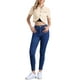 thumbnail image 2 of Chaqueta de mezclilla recortada de manga corta con cuello vuelto para mujer INSPIRE CHIC, color durazno, talla M, 2 of 6