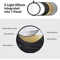 thumbnail image 4 of 32" (80cm) Photography Reflector 5-in-1 Collapsible Circular Light Reflector, Translucent, Silver, Gold, White and Black, with Carrying Bag, 4 of 8