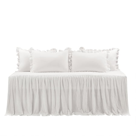 lush decor ruffle skirt daybed cover white 5pc set 39x75