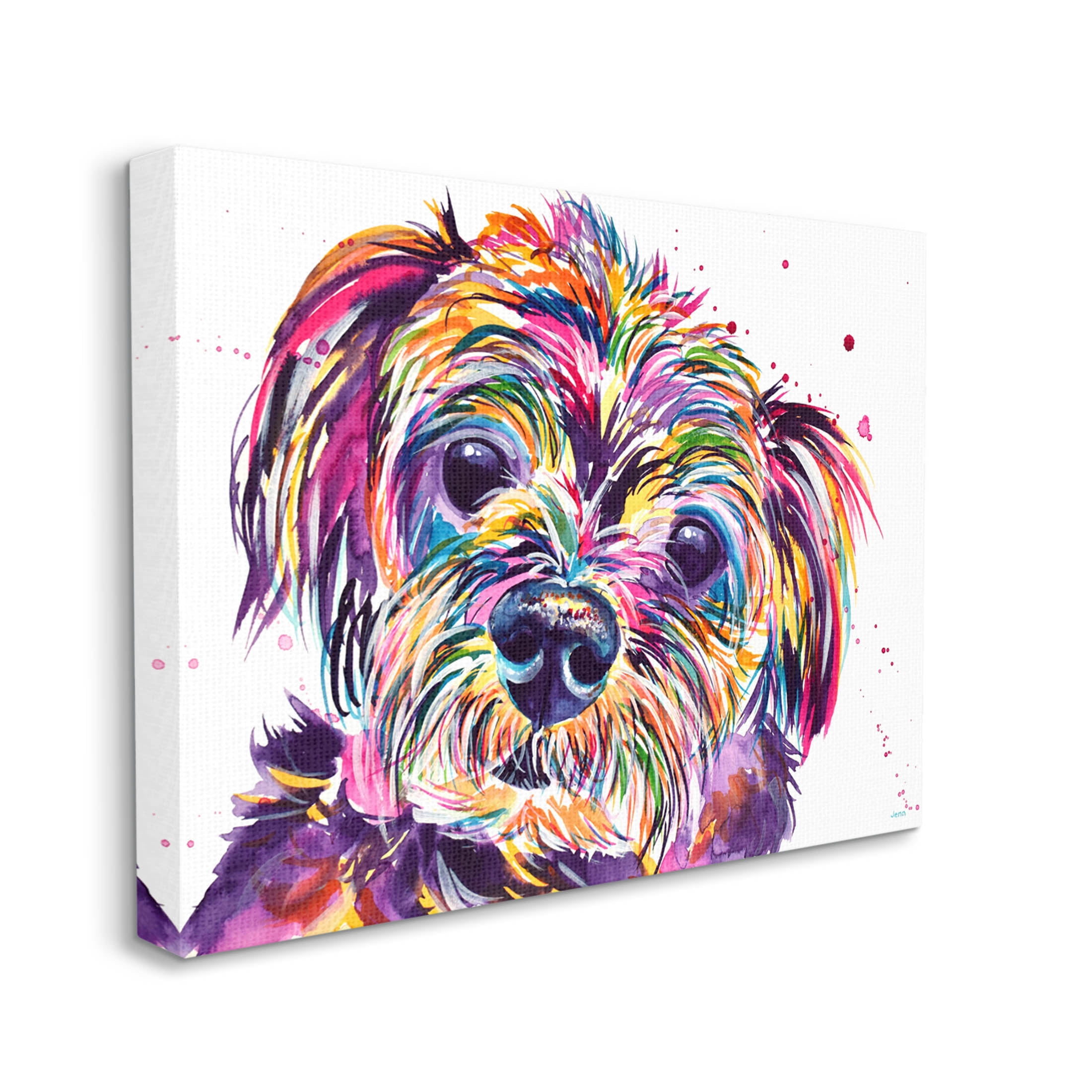 Prismatic Terrier Dog Face Portrait Animals & Insects Graphic Art Gallery Wrapped Canvas Print Wall Art