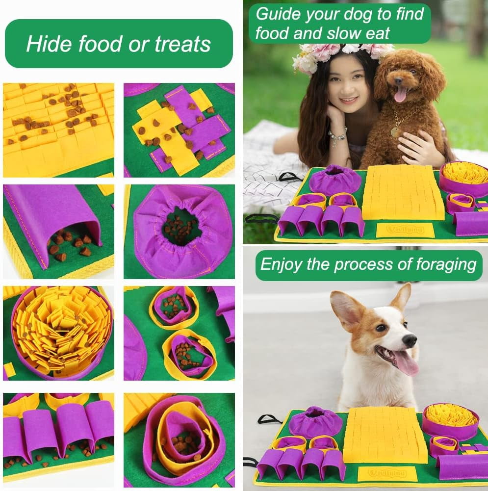 General Snuffle Mat for Dogs, Interactive Dog Puzzle Toys for Boredom and Mental Stimulation, Sniff Mat Helps Puppy and Cats Slow Eating and Keep Busy