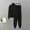 01 Black, variant on Women's High Neck Top And Straight Comfortable Stretch Waist Pants Two-Piece Knit Sweater Set
