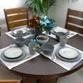 thumbnail image 4 of Elama Tahitian Pearl 16-Piece Dinnerware Set, Misty Blue, 4 of 5