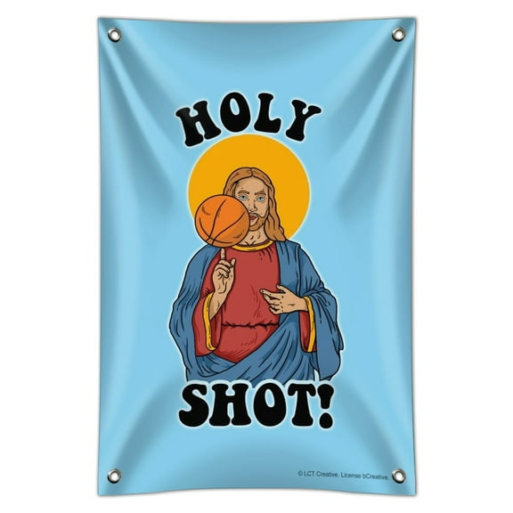 Holy Shot Basketball Jesus Funny Humor Home Business Office Sign