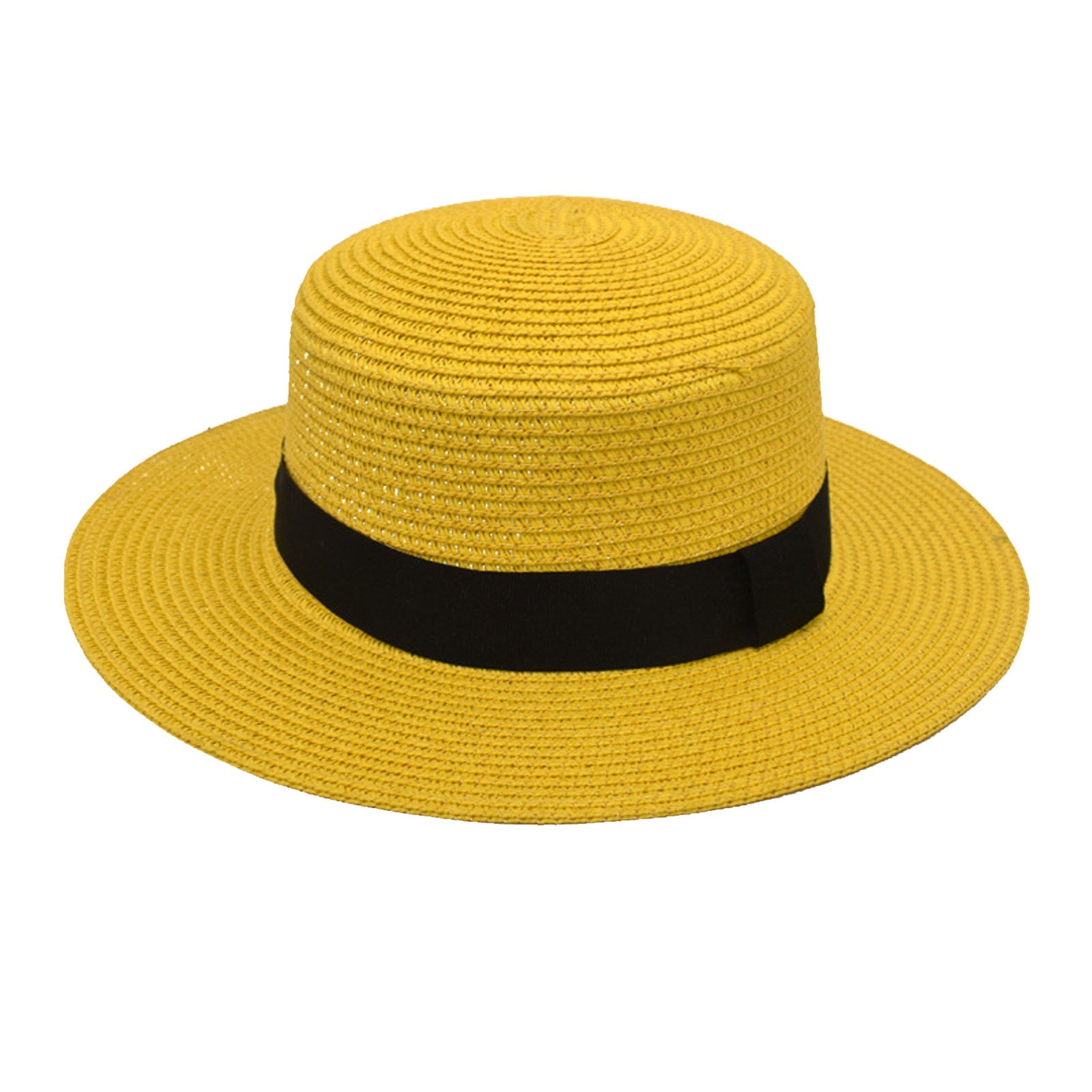 Wozhidaoke Bucket Hat Mens And Womens Square Buckle Dome Panama Lafite Flat Top Straw Hat Summer