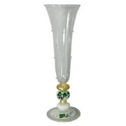 Set of 2 Grapes and Vines Hand Painted Champagne Flutes with Embossed Dots 10" by Crafted Creations