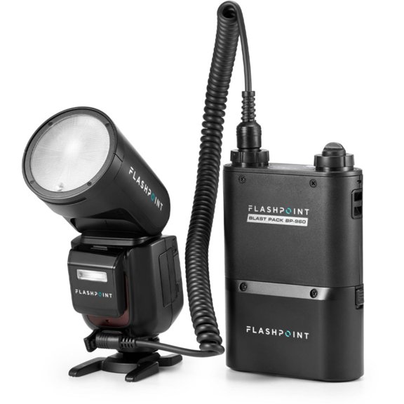 Flashpoint Zoom Li-on X PRO R2 TTL On-Camera Round Speedlight Flash With BP-960 Power Pack for Nikon