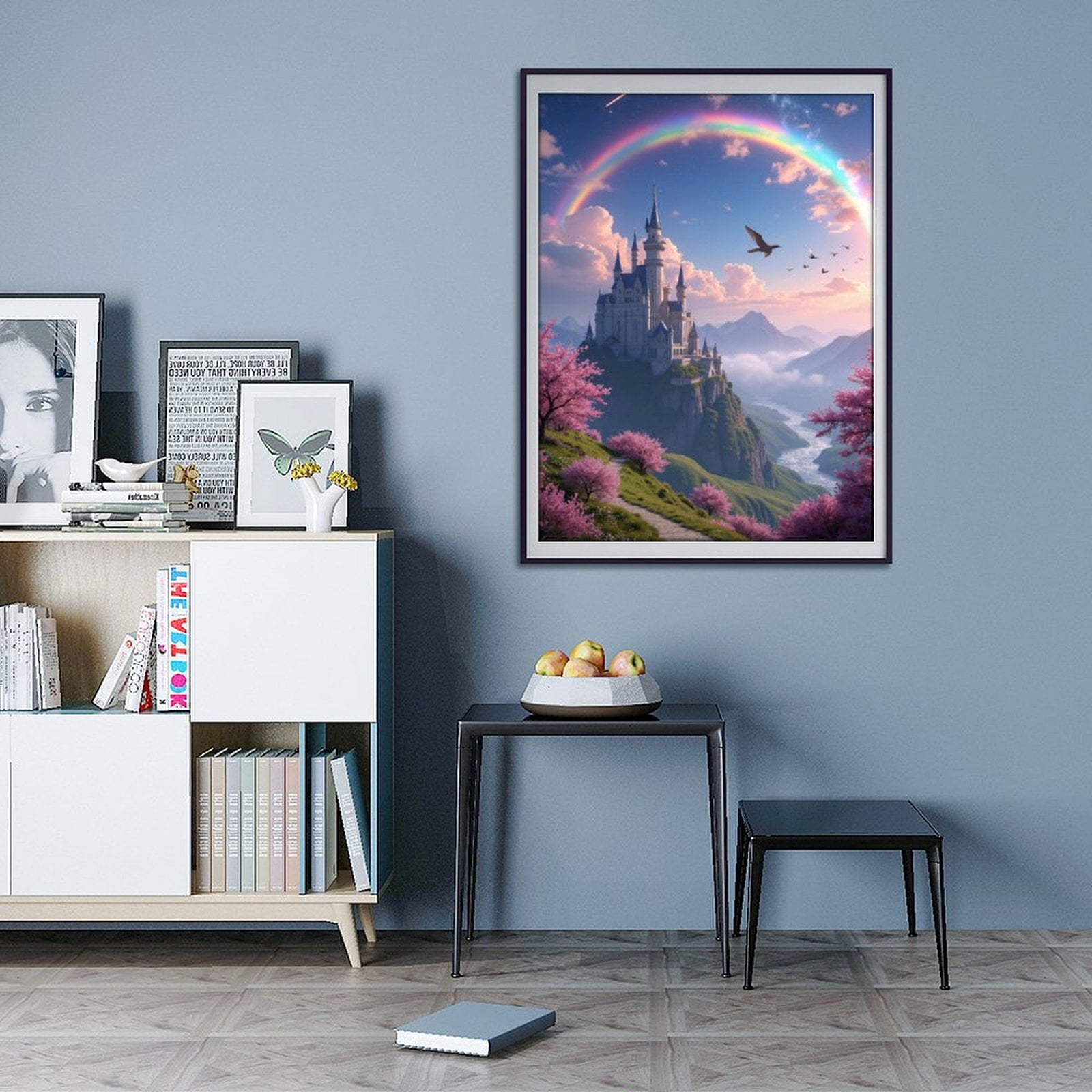 Diamond Art Kits for Adults - 5d Sunset Castle Rainbow Blossoms Diamond Painting for Adults, Diamond Art for Adults Beginners, Diamond Painting Kits for Adults for Home Wall Decor