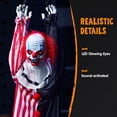 thumbnail image 4 of Joyfy 65" Halloween Hanging Scary Clown Decorations with Chain, with LED Lights Talking Animatronics Decor Outdoor Indoor for Haunted House Lawn Yard Patio, 4 of 9