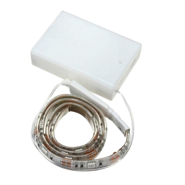 Kit de tira de luces LED RGB de 50 cm, cuerda de luz LED multicolor con alimentación a pilas, resistente al agua, para dormitorio, sala de estar, escritorio de TV, estantería, armario.