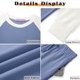 thumbnail image 6 of MOSHU Two Piece Sets for Women Casual Fall Travel Vacation Outfits Color Block Long Sleeve Tops and Drawstring Wide Leg Pants with Pokets Lounge Sets, 6 of 10