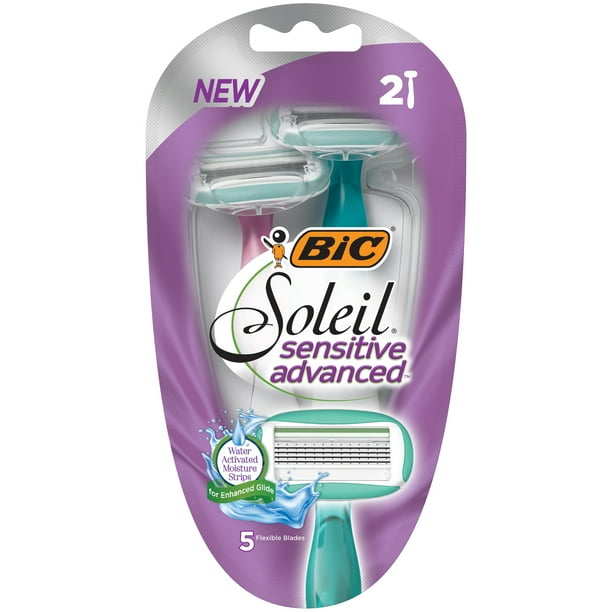 BIC Soleil Sensitive Advanced Women's 5Blade Disposable Razor, 2 Count