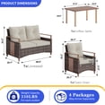 thumbnail image 5 of NestNook 4-Piece Wicker Patio Furniture Set, 4-Seat Conversation Set with Loveseat, 2 Fixed Chairs, Table, 330lb Weight Capacity, Waterproof Cushions, 5 of 10
