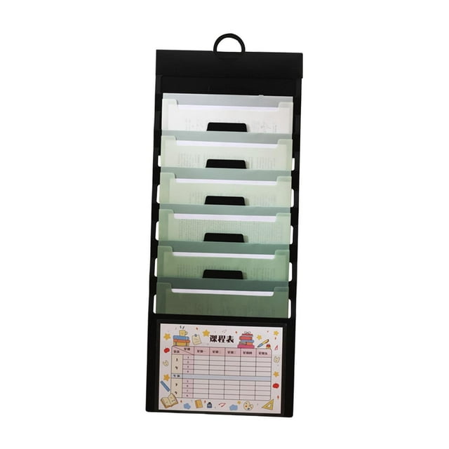 Organizador de archivos de pared expandible de 6 niveles, etiquetable, a prueba de polvo, gran capacidad verde