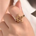 thumbnail image 3 of Thumb Ring Hollow Star Shape Adjustable Opening Design Finger Ring Titanium Steel Finger Band Versatile Jewelry Gift, 3 of 8