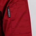 thumbnail image 2 of Retro Chef Jacket Coat Uniform Long Hotel Workwear Sleeve Hotel Kitchen Apparel 2XL Red, 2 of 9