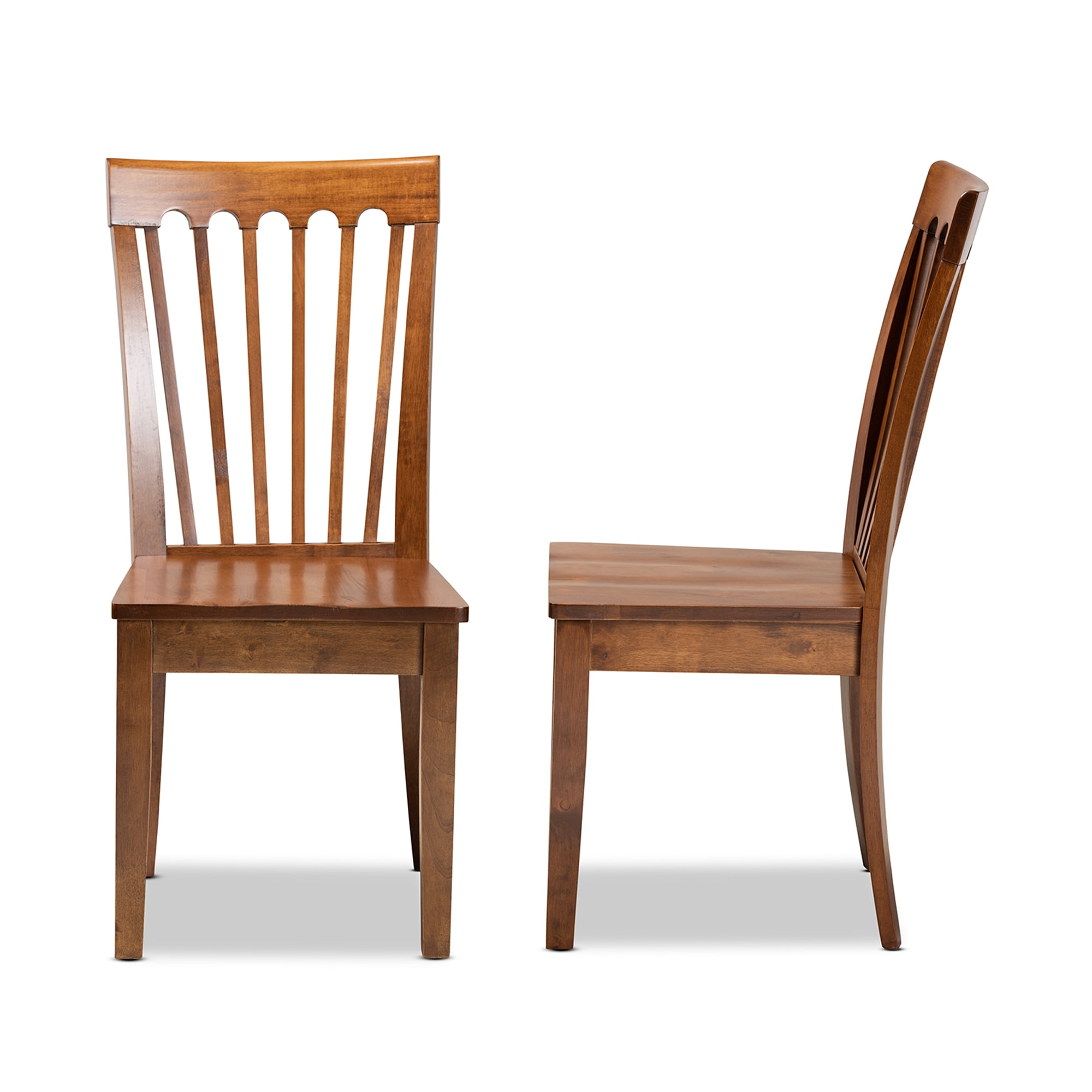 Baxton Studio Minette Dining Chair, Set of 2, Walnut Brown