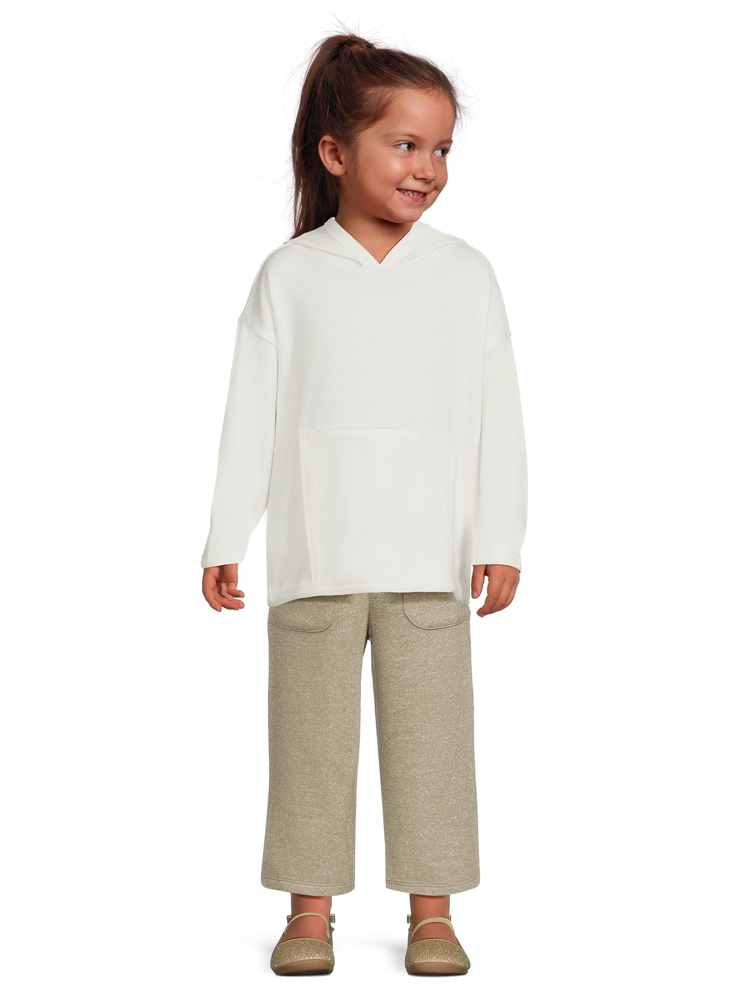 easy-peasy Toddler Girl Hacci Wide Leg Pant, Sizes 12 Months-5T