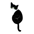 thumbnail image 2 of facefd 3D Tail Wagging Cat Dog Wall Clock Silence Clock Bedroom Home Decoration Green Eye Cat, 2 of 5