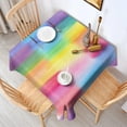 thumbnail image 2 of Colorful Watercolor Stripe Pattern Square Tablecloth,Waterproof Square Table Cover,Wipeable Spillproof Washable Table Cover for Home Kitchen Party Decor 60"x60"(152x152cm), 2 of 6