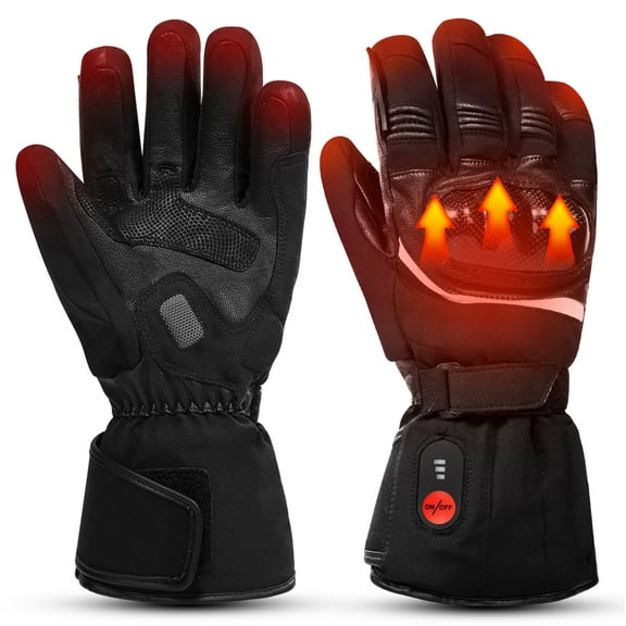 Savior Heat Heated Gloves, Electric Rechargeable Heated Hand Warmer Ski Gloves for Men Women, Waterproof & Windproof Touchscreen Gloves for Cycling, Hunting, Skiing, Motorcycle