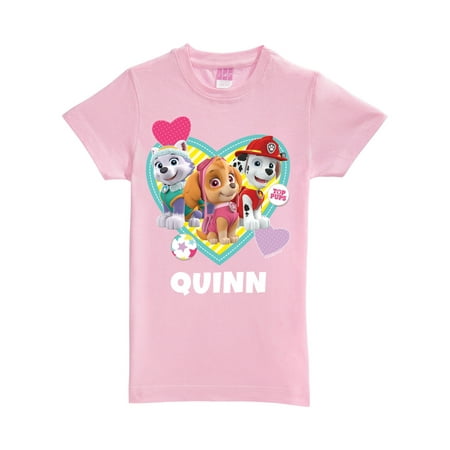 Personalized PAW Patrol Pawfect Pup Girls Pink Fitted Tee