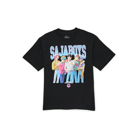 KPop Demon Hunters Boys Graphic Tee with Short Sleeves, Sizes XS-2XL