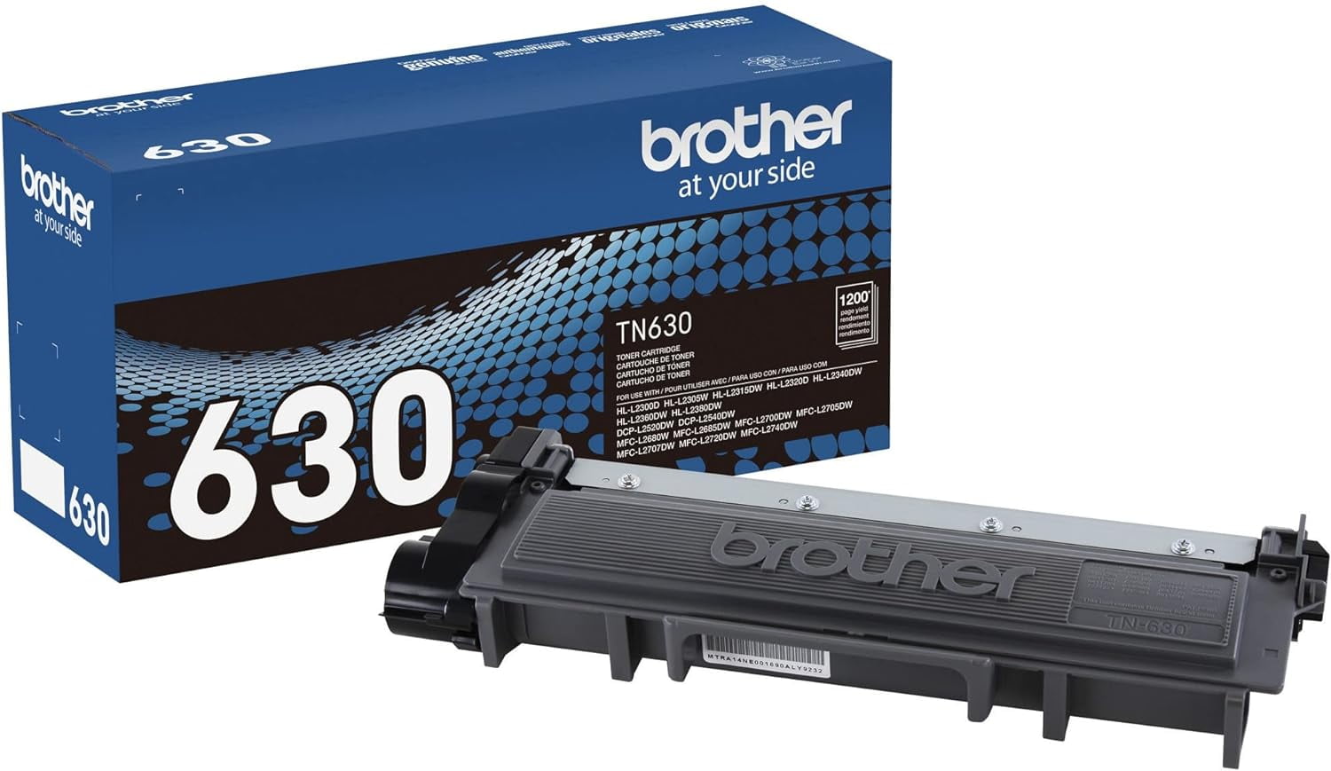 Brother TN630 Black Toner Cartridge, Standard Yield
