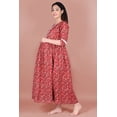 thumbnail image 2 of DWEEP SARA Robe de Maternité Rouge en Coton à Blocs Imprimés, Ligne A, Manches 3/4, G/40, 2 of 6