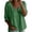 Green, variant on Women's Lace Panel Linen Tops Lightweight Thin V Neck 3/4 Sleeve Crinkle Shirts Loose Dressy Casual Bust Gathered Peplum Solid Color Blouses XXL