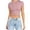 Pink, variant on Glisme Womens Summer Short Sleeve Cute Crop Tops Casual Basic Crewneck Slim Fit T Shirts Trend Pink Tee