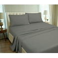 thumbnail image 6 of ROYALE LINENS Striped Bed Sheet Set - Microfiber 1800 Bedding - 1 Fitted Sheet, 1 Flat Sheet, 2 Pillow case - Wrinkle & Fade Resistant - 4 Piece Damask Stripe Queen Bed Sheet Set (Stripe Grey, Queen), 6 of 10