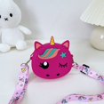 thumbnail image 3 of Bolso cruzado de silicona con dibujos de unicornios para niños pequeños, bandolera de hombro con correa ajustable, paquete de bolsillo de viaje para vacaciones, 3 of 4