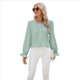 thumbnail image 3 of Blusa de Larga Abullonada para Mujer, Elegante, Informal, con Cuello Redondo, de , Holgada y Plisada. Judías M, 3 of 9