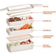 thumbnail image 4 of Fiambrera Fiambrera Bento box Fiambrera para niños y adultos Con 3 compartimentos A prueba de fugas Microondas A base de trigo Biodegradables Sin plástico Sin BPA Xemadio LL-1572-3, 4 of 7