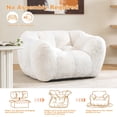 thumbnail image 4 of VNT Bean Bag Chair, Oversized Bean Bag for Adults & Kids, Faux Rabbit Fur, Supports Up to 550 lbs, White, 4 of 9