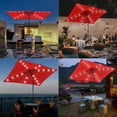 thumbnail image 2 of Yescom Parasol Rectangulaire d'Extérieur 10 X 6,5 Pi à DEL Solaires avec Manivelle Inclinable pour Table, Marché, Cour, Terrasse, Piscine, Fête, Rouge, 2 of 11