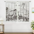 thumbnail image 4 of Country Rustic Farmhouse Cabin Small Kitchen Curtains Rooster Grey White Window Treatment Retro Quotes Windmill Cafe Short Curtains for Bathroom Room Tier Treatment Drapes 27.5x39 inch, 4 of 6