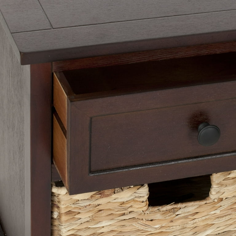 SAFAVIEH Damien Storage Bench with 3 Wicker Baskets and 3 Drawers