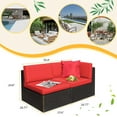 thumbnail image 7 of Devoko 2 Pieces Patio Sectional Set Outdoor Rattan Loveseat with Cushions & Red Pillow, Red, 7 of 7