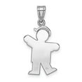 thumbnail image 5 of Auriga Fine Jewelry 14K White Gold Hat On Left Charm Pendant for Women (L-25mm, W-15mm), 5 of 6