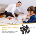 thumbnail image 2 of MasteelfCA 100 Pcs Supports de Meubles en Plastique pour Réparation de Coins de Tiroir, 2 of 8