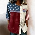 thumbnail image 2 of WERYOUNG Women's Casual Short Sleeve T Shirts With Tie Summer Patriotic Graphic Tees For 250th Anniversary Versatile Clothes L, 2 of 4