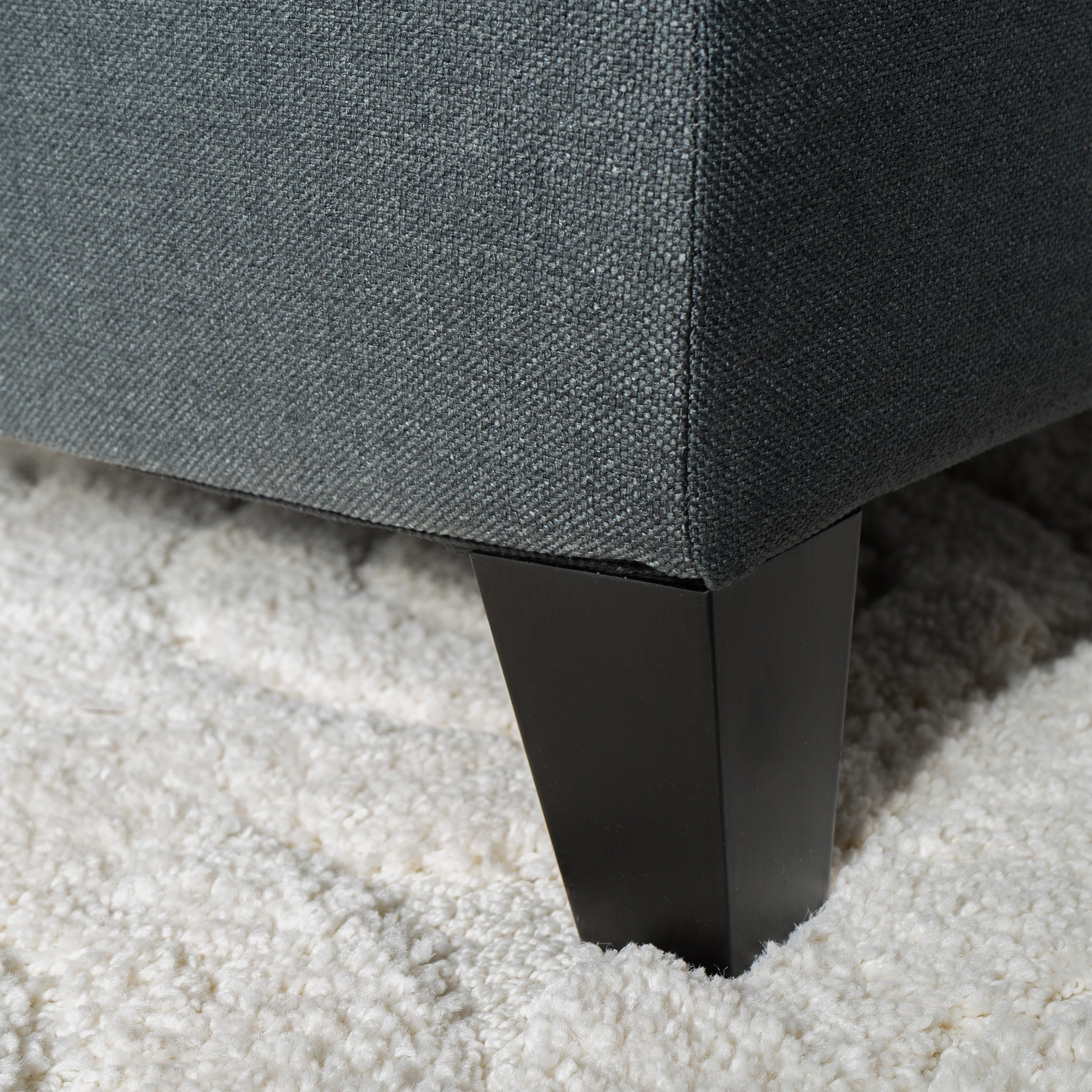 Noble House Paskal Contemporary Button-Tufted Fabric Storage Ottoman Bench, Dark Gray and Dark Brown